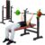 YRLLENSDAN Adjustable Weight Bench Workout Bench Press with Squat Rack for Full Body Training with Barbell Rack Multi-Purpose Folding Weight Rack Exercise Bench Home Gym Equipment, Black