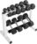 WF Athletic Supply 5-25Lb Rubber Coated Hex Dumbbell Set with Two Tier Storage Rack Non-Slip Hex Shape for Muscle Toning, Strength Building & Weight Loss – Multiple Choices Available