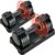 25/55 Lbs Pair Adjustable Black Grip Handle Dumbbell Set, Fast Adjust Dumbbell Weight for Exercises Pair Dumbbells for Men and Women in Home Gym Workout Equipment, Dumbbell with Tray Suitable for Full Body